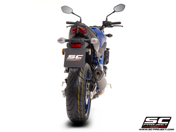 Suzuki SV650 M.Y. 2025 with SC-Project SC1-S carbon exhaust, rear view