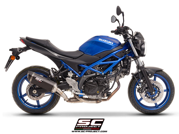 Suzuki SV650 M.Y. 2025 with SC-Project SC1-S carbon exhaust, side view