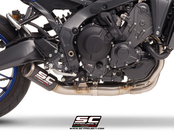 YAMAHA MT-09 (2024 - 2025) with SC-Project CR-T carbon exhaust, detail view