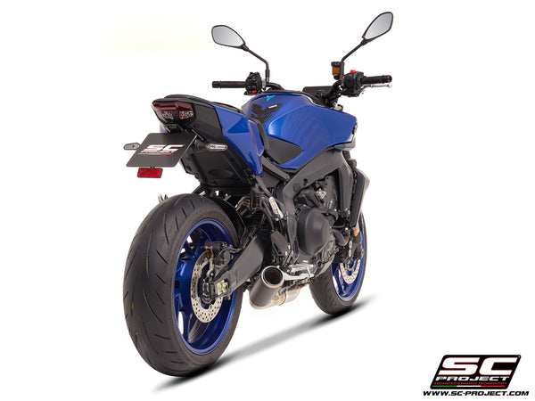YAMAHA MT-09 (2024 - 2025) with SC-Project CR-T carbon exhaust, rear view