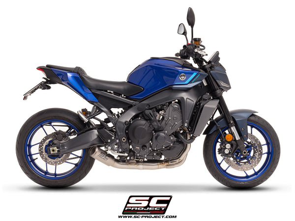 YAMAHA MT-09 (2024 - 2025) with SC-Project CR-T titanium exhaust, side view