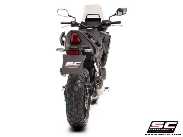 Honda NX500 with SC-Project SC1-S titanium exhaust, back view