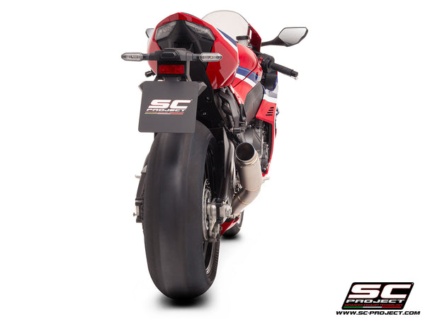 Honda CBR1000RR-R 2025 with SC-Project GP70-R titanium exhaust, back view