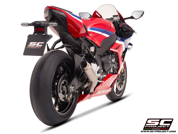 Honda CBR1000RR-R 2025 with SC-Project GP70-R titanium exhaust, rear view