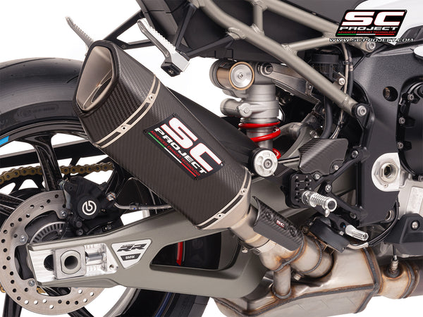 BMW S 1000 RR with SC-Project SC1-R carbon exhaust, detail view