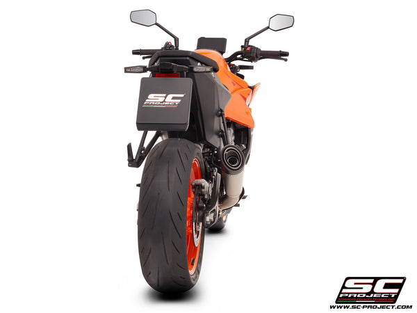 KTM 990 Duke with SC-Project S1 titanium exhaust, back view