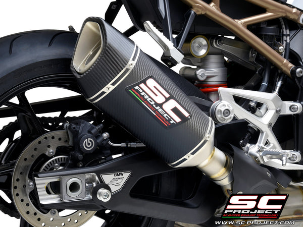 BMW S 1000 R with SC-Project SC1-R carbon exhaust, detail view