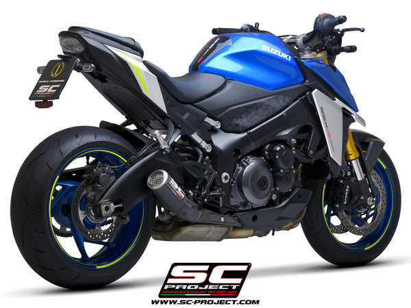 Picture of CR-T carbon fibre exhaust, with stoneguard grid