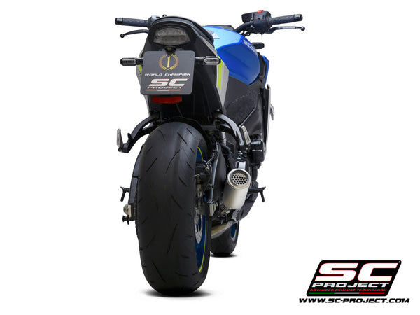 Picture of CR-T titanium exhaust, with stoneguard grid