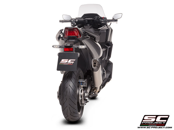 Honda Forza 750 with SC-Project SC1-X titanium exhaust, back view