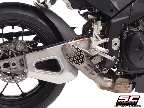 Aprilia RSV4 2025 with SC-Project GP22-R titanium exhaust, detail view