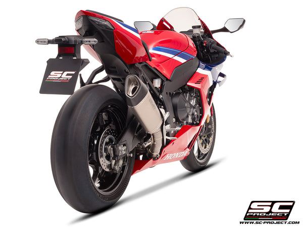 Honda CBR1000RR-R with SC-Project SC1-R (250mm) titanium exhaust, rear view