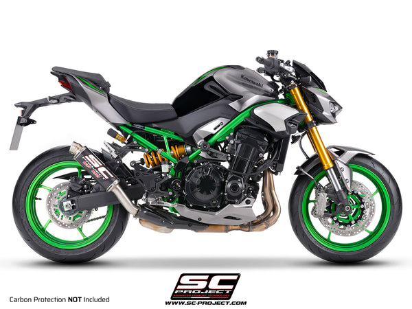 Kawasaki Z900 with SC-Project GP-M2 carbon fibre exhaust, side view