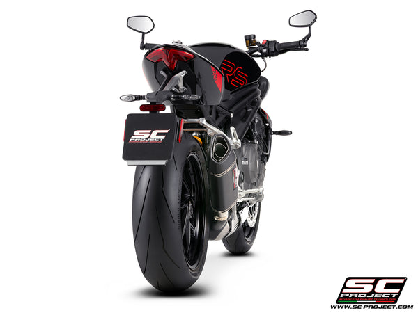 Triumph Street Triple 1200 RS with SC-Project SC1-R GT carbon fibre exhaust, back view