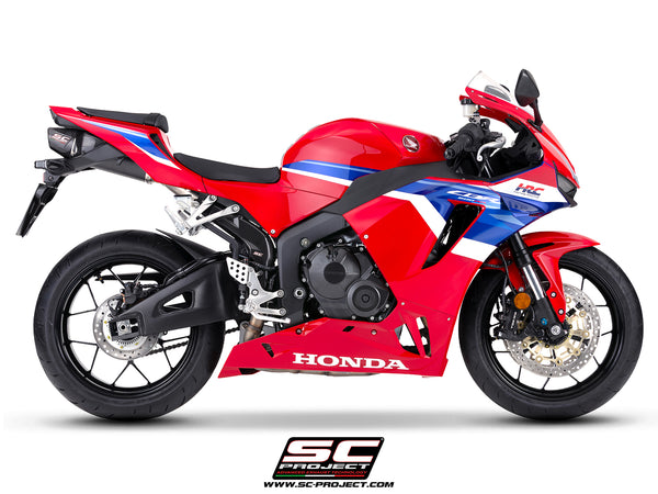 Honda CBR600RR with SC-Project SC-RR carbon fibre exhaust, side view