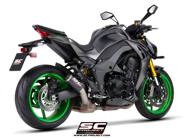 Picture of CR-T carbon fibre exhaust, with stoneguard grid