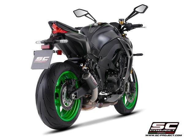 Picture of CR-T carbon fibre exhaust, with stoneguard grid