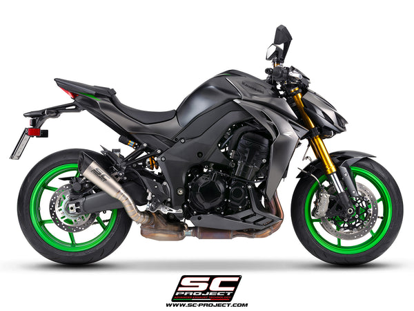 Kawasaki Z1100 with SC-Project S1 titanium exhaust, side view