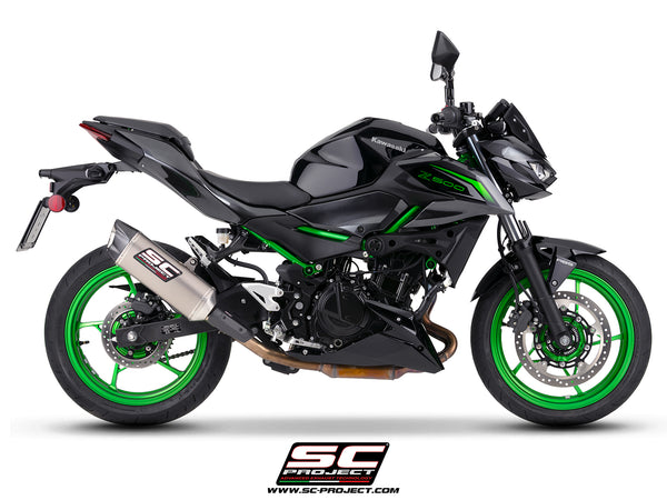Kawasaki Z500 with SC-Project SC1-X titanium exhaust, side view
