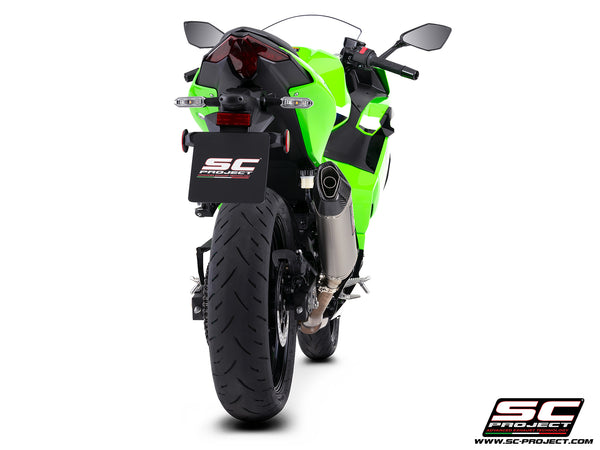Kawasaki Ninja 500 with SC-Project SC1-X titanium exhaust, back view