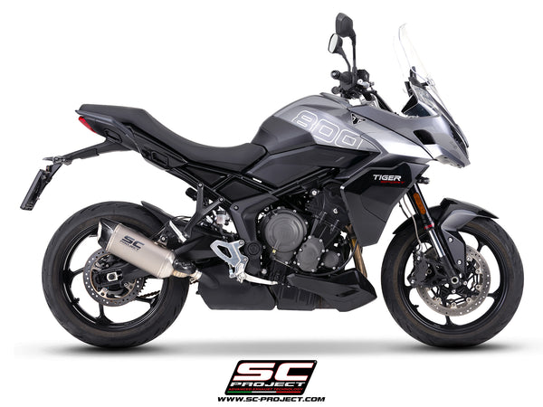 Triumph Tiger Sport 800 with SC-Project SC1-X titanium exhaust, side view