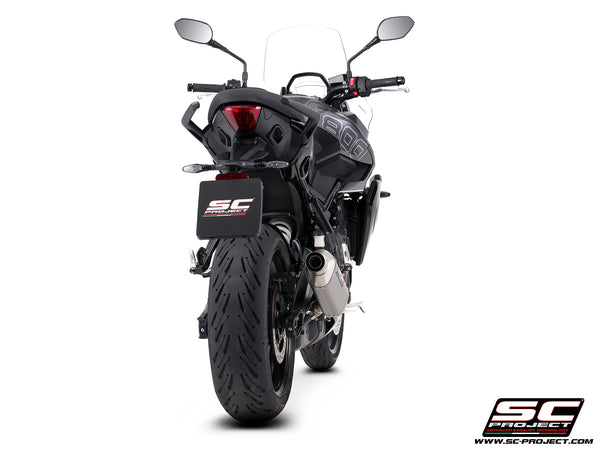 Triumph Tiger Sport 800 with SC-Project Rally Raid titanium exhaust, back view