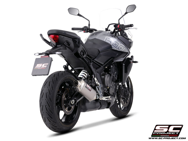 Triumph Tiger Sport 800 with SC-Project Rally Raid titanium exhaust, rear view