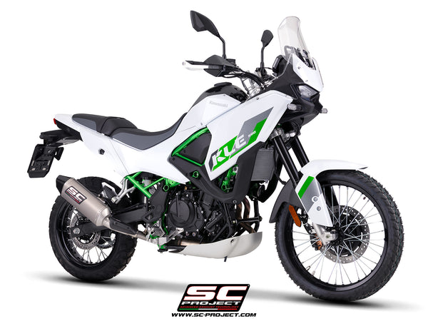 Kawasaki KLE 500 with SC-Project MX titanium exhaust, 3/4 front view