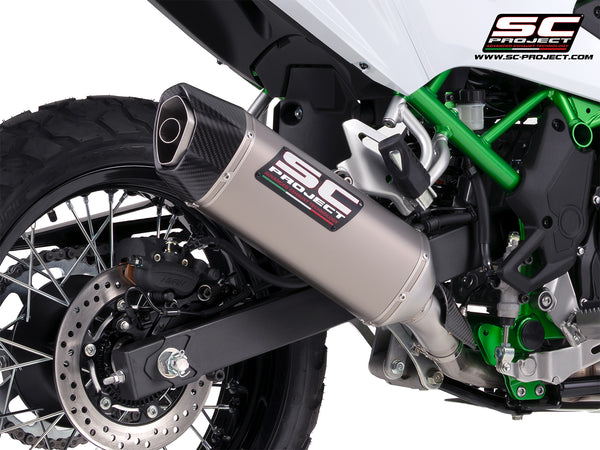 Kawasaki KLE 500 with SC-Project SC1-X titanium exhaust, detail view