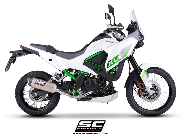 Kawasaki KLE 500 with SC-Project SC1-X titanium exhaust, low mount, side view