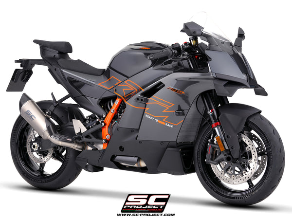 KTM 990 RC-R with SC-Project SC1-R titanium exhaust, 3/4 front view