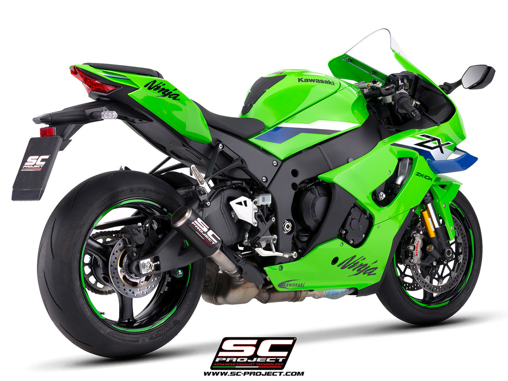 Kawasaki Ninja ZX-10R with SC-Project CR-T titanium exhaust, 3/4 front view