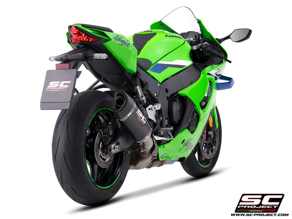 Kawasaki Ninja ZX-10R with SC-Project SC1-R carbon fibre exhaust, rear view