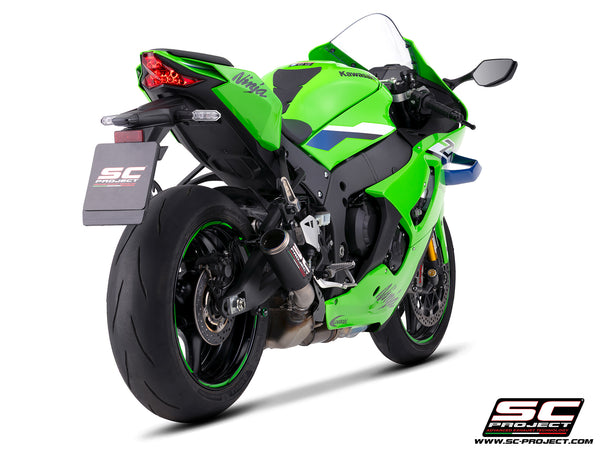 Kawasaki Ninja ZX-10R with SC-Project CR-T carbon fibre exhaust, rear view