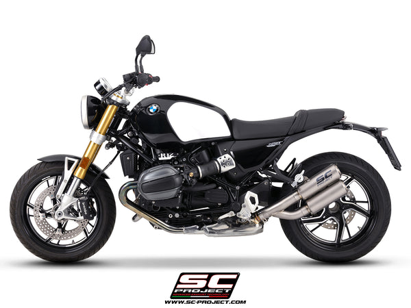 BMW R 12 nineT with SC-Project Twin CR-T titanium exhaust, side view