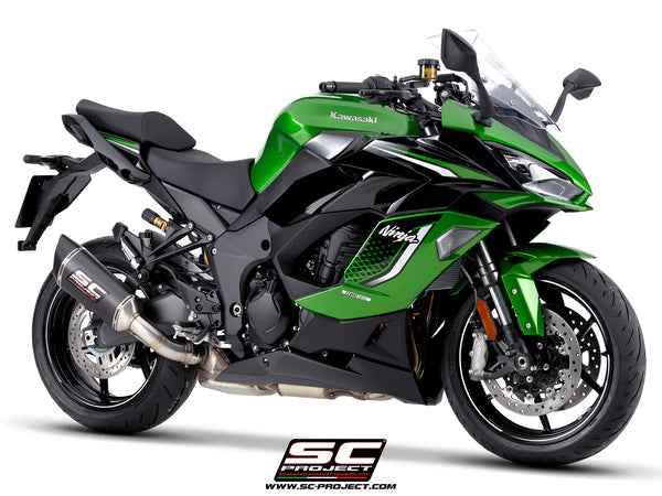 Kawasaki Ninja 1100SX with SC-Project SC1-R carbon fibre exhaust, 3/4 front view