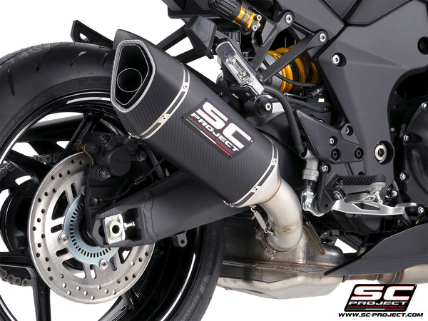 Kawasaki Ninja 1100SX with SC-Project SC1-R carbon fibre exhaust, detail view