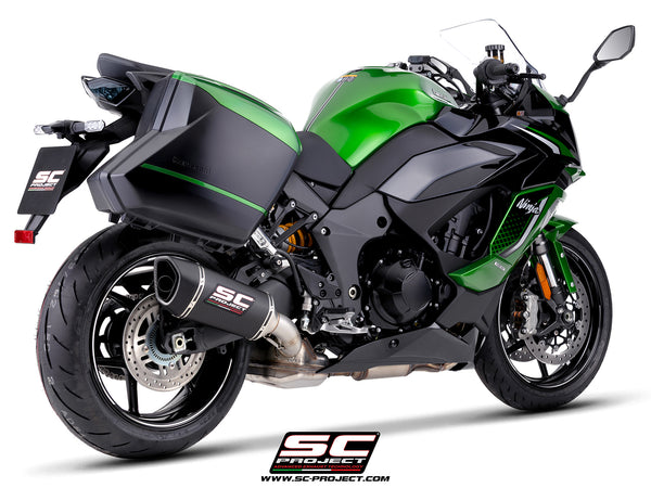 Kawasaki Ninja 1100SX with SC-Project SC1-R carbon fibre exhaust, side bag view