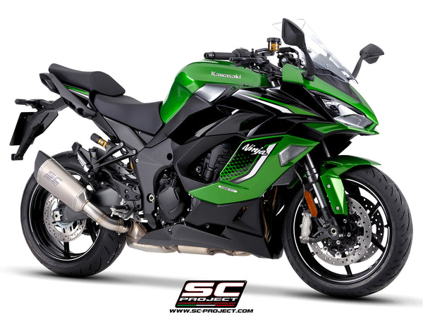 Kawasaki Ninja 1100SX with SC-Project SC1-R titanium exhaust, 3/4 front view