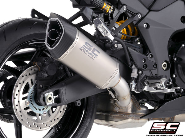 Kawasaki Ninja 1100SX with SC-Project SC1-R titanium exhaust, detail view