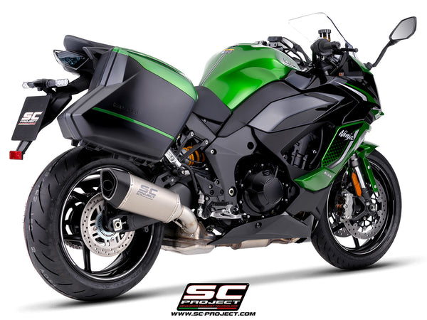 Kawasaki Ninja 1100SX with SC-Project SC1-R titanium exhaust, side bag view