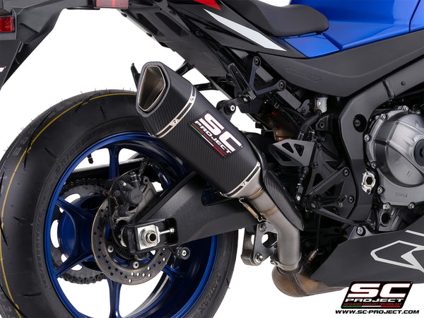 Suzuki GSX-R1000R with SC-Project SC1-R 250mm carbon fibre exhaust, detail view