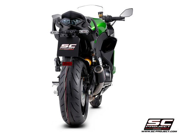 Kawasaki Ninja 1100SX with SC-Project CRT carbon fibre exhaust, back view