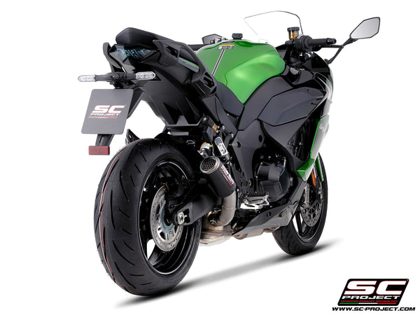 Kawasaki Ninja 1100SX with SC-Project CRT carbon fibre exhaust, rear view