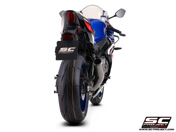 Suzuki GSX-R1000R with SC-Project CR-T titanium exhaust, back view