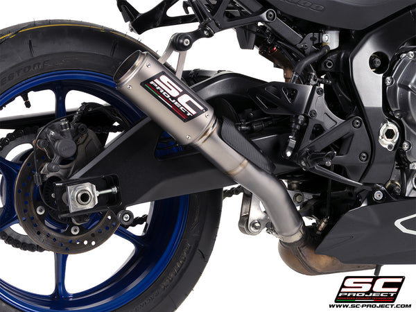 Suzuki GSX-R1000R with SC-Project CR-T titanium exhaust, detail view