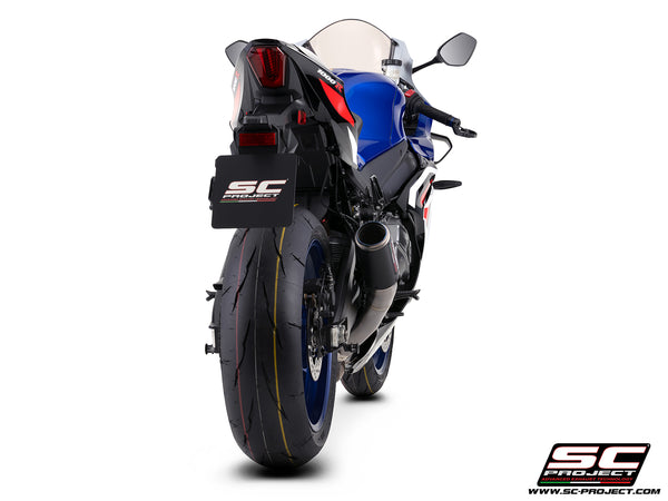 Suzuki GSX-R1000R with SC-Project CR-T carbon fibre exhaust, back view