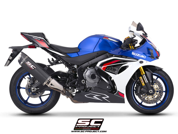 Suzuki GSX-R1000R with SC-Project SC1-R GT carbon fibre exhaust, side view