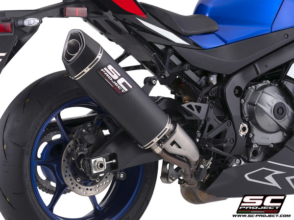 Suzuki GSX-R1000R with SC-Project SC1-R GT carbon fibre exhaust, detail view