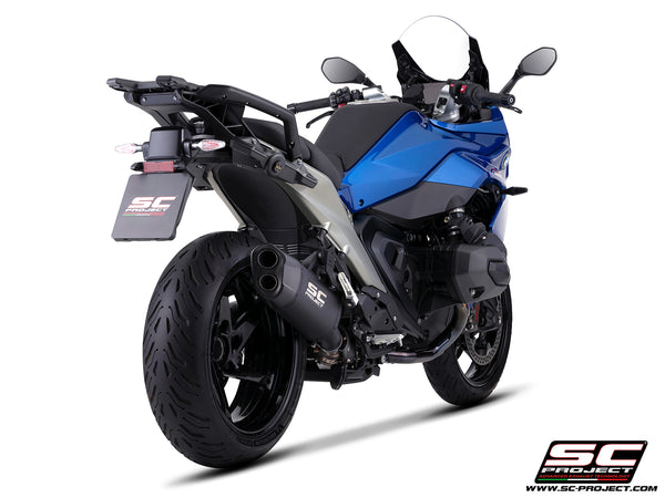 BMW R 1300 RS with SC-Project Adventure-R titanium matt black exhaust, rear view